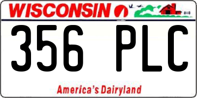 WI license plate 356PLC