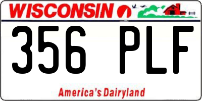 WI license plate 356PLF