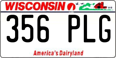 WI license plate 356PLG