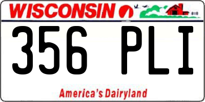 WI license plate 356PLI