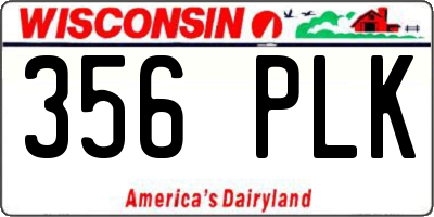 WI license plate 356PLK