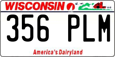 WI license plate 356PLM
