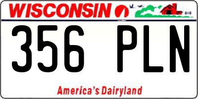 WI license plate 356PLN