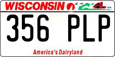 WI license plate 356PLP