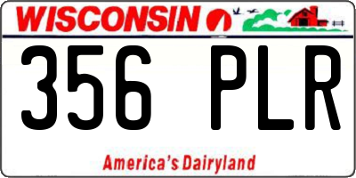 WI license plate 356PLR