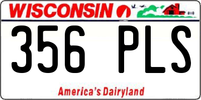 WI license plate 356PLS