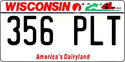 WI license plate 356PLT