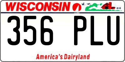WI license plate 356PLU