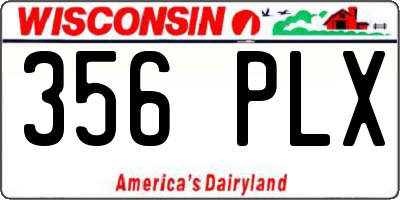 WI license plate 356PLX