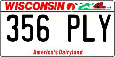 WI license plate 356PLY