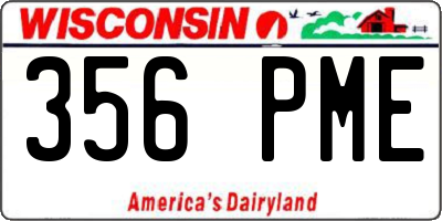 WI license plate 356PME