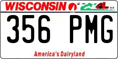 WI license plate 356PMG