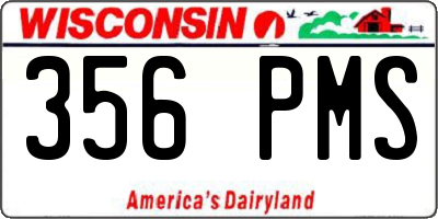 WI license plate 356PMS