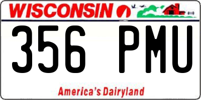 WI license plate 356PMU