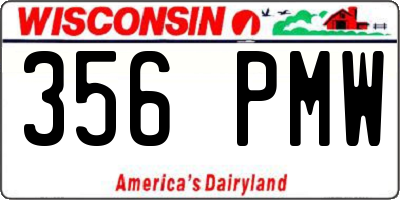 WI license plate 356PMW