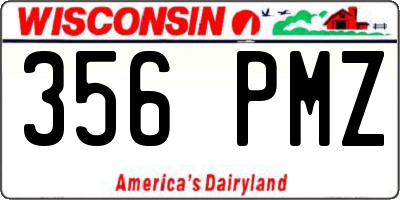 WI license plate 356PMZ