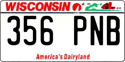 WI license plate 356PNB