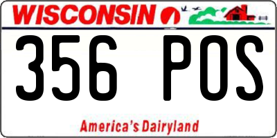 WI license plate 356POS
