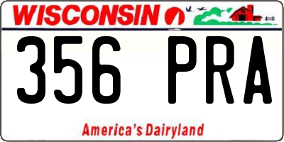 WI license plate 356PRA