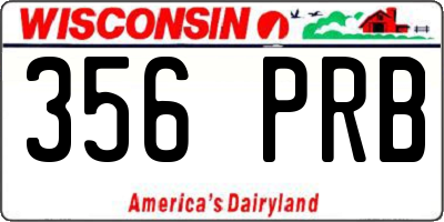 WI license plate 356PRB