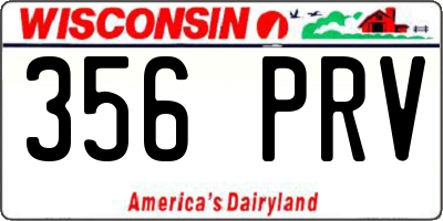 WI license plate 356PRV