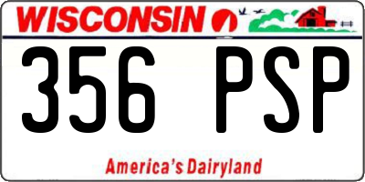 WI license plate 356PSP