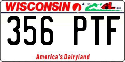 WI license plate 356PTF