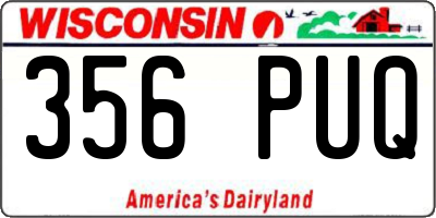 WI license plate 356PUQ