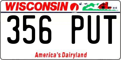 WI license plate 356PUT