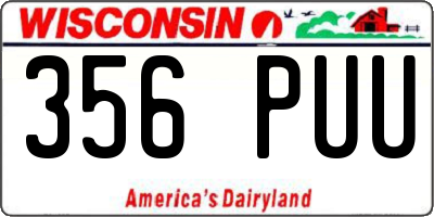 WI license plate 356PUU