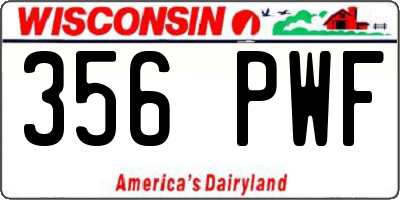 WI license plate 356PWF