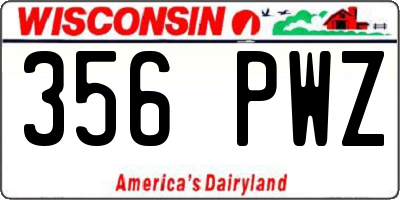 WI license plate 356PWZ