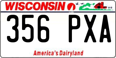 WI license plate 356PXA