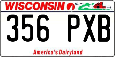 WI license plate 356PXB