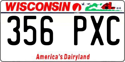 WI license plate 356PXC