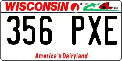 WI license plate 356PXE