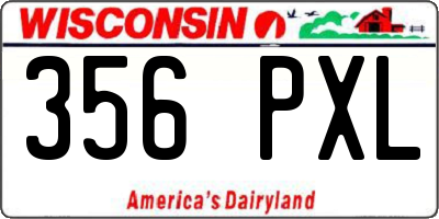 WI license plate 356PXL