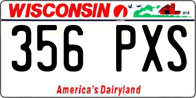WI license plate 356PXS