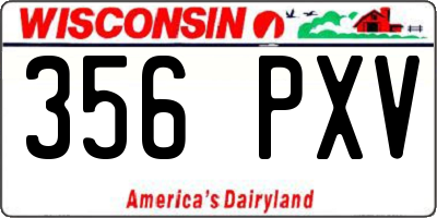WI license plate 356PXV
