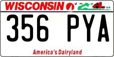 WI license plate 356PYA