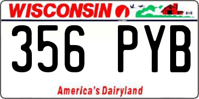 WI license plate 356PYB