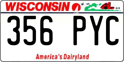 WI license plate 356PYC