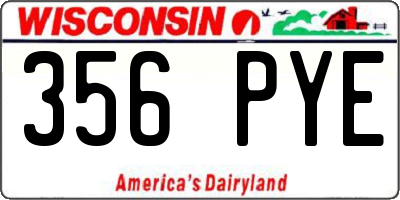 WI license plate 356PYE