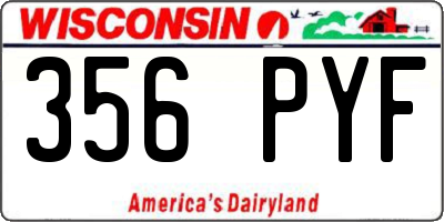 WI license plate 356PYF