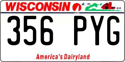 WI license plate 356PYG