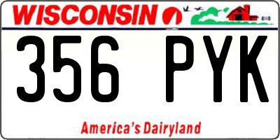 WI license plate 356PYK