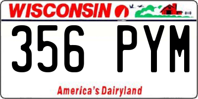 WI license plate 356PYM