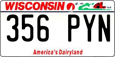 WI license plate 356PYN
