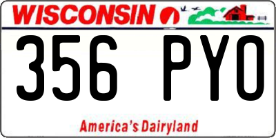 WI license plate 356PYO