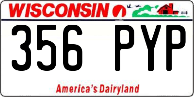 WI license plate 356PYP